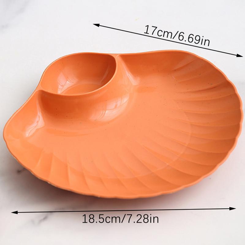 Kitchen Breakfast French Fries Plate With Seasoning Sub-Grid Household Snack Dry Fruit Plate Children Cute Table Spit Bone Plate