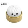 Anxiety Relief Keychain Press Button Keychain, Steamed Bun Decompression Toy with Smiling Face Pattern, Soft Squishy Slow Rebound Feel Portable