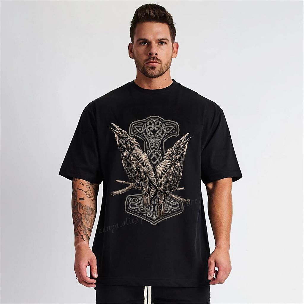 Men ODIN Vikingyins 5xl T Shirt Cotton Vintage Tall Tops Plus Size Tees Big Size Large Clothing TShirts Fashion