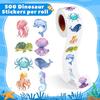 500pcs New Cartoon Marine Animal Park Dolphin Stickers for Kids Teacher Reward Encourage Sealing Label Stationery Sticker