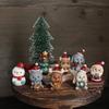 1pc Christmas Resin Family Small Animal Ornaments Creative Home Decoration Mini Christmas Tree Old Man Christmas Gift