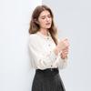 Women's Ruffle Collar Contrast Button Blouse