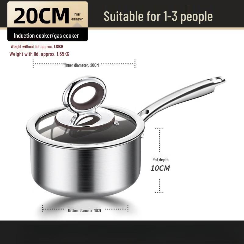 Wutuo 20cm Titanium Uncoated Non-stick Saucepan