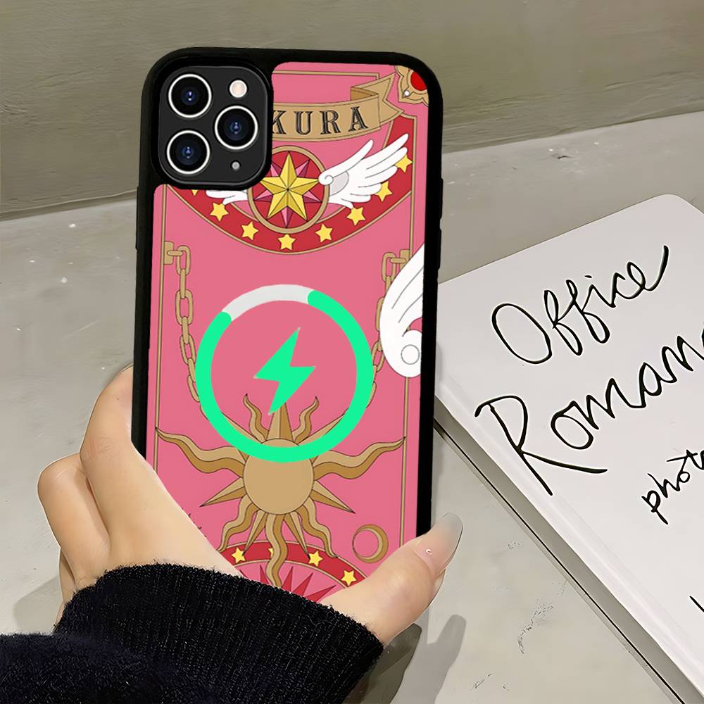 Anime C-CardcaptorS S-Sakura For Magsafe Magnetic Phone Case Wireless PC+TPU For IPhone 11 12 13 14 15 16 17 Pro Max Plus