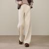 ESE-Y Women's Acetate Wool Fleece-Lined Straight-Leg Pants