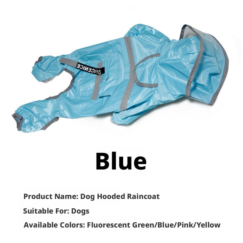 Reflective Dog Raincoat with Clear Hood Waterproof 4-Legged Pet Rain Jacket for Small Medium Dogs 5