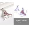 Rhinestone Ice Skating Charm for Necklace Bracelet Keychain Jewelry Making Metal White Enamel Pendants Accessories