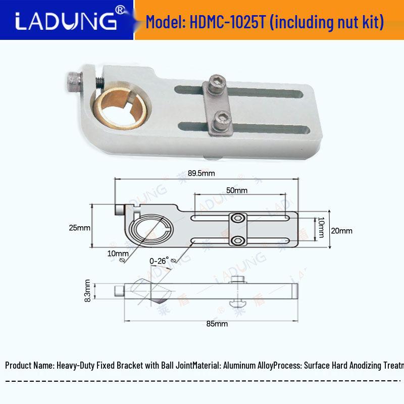 Leidun Universal Cylindrical Slide Bracket with Adjustable Angle Robotic Arm Accessories Model 1