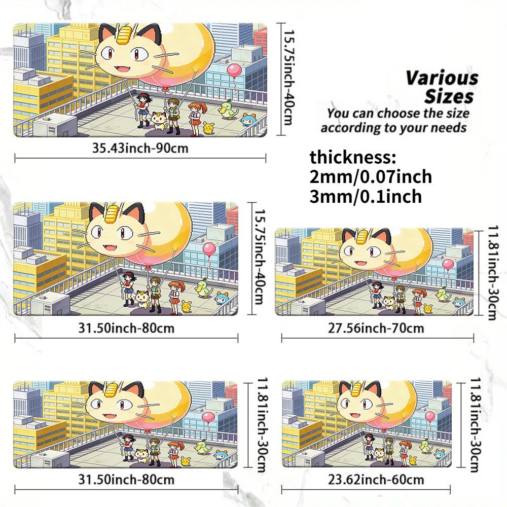 Pokemon Ash Eevee Forest Friends Gaming Mouse Pad NonSlip Desk Mat 30x80x0.2cm