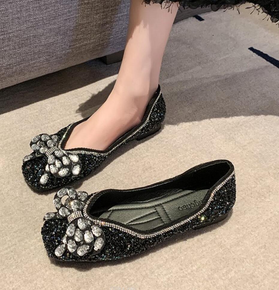 

Мода 2024 Весна Женские Элегантные Квадратные Носки Блестки Kawaii Балетки Босиком Дизайнерские Роскошные Женские Туфли Мэри Джейн Туфли Для Вечеринки 37