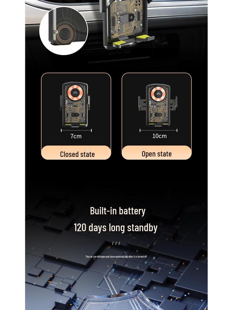 15W Fast Charging Wireless Car Phone Holder with Automatic Induction