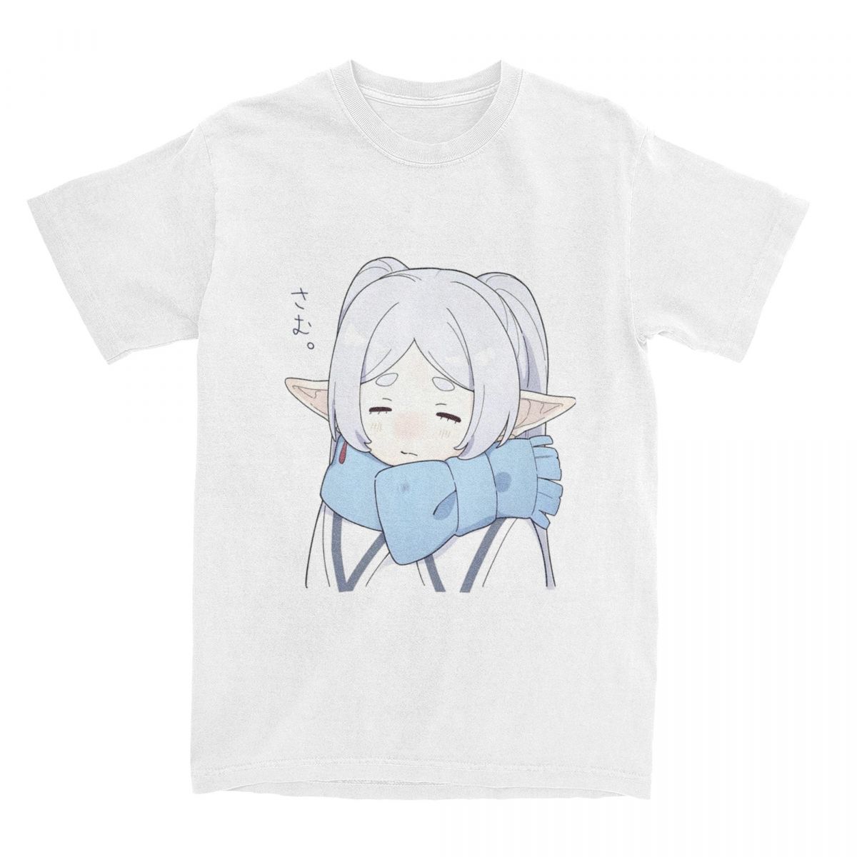 Мужская хлопковая футболка с круглым вырезом и короткими рукавами, повседневная футболка в стиле аниме Freren series, летний топ XS белый