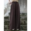 Lockere Hose mit weitem Bein aus Baumwolle und Leinen für Damen im literarischen Retro-Stil, Freizeithose für Frühling und Sommer