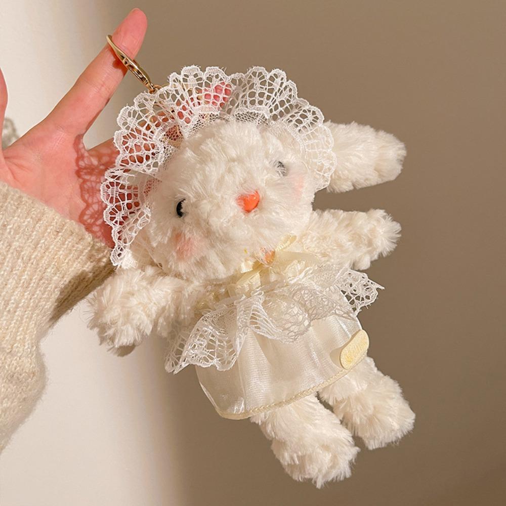 

Пушистый плюшевый кролик брелок Очаровательный плюшевый брелок в виде кролика Плюшевое украшение в виде кролика Подарок для подростка style B