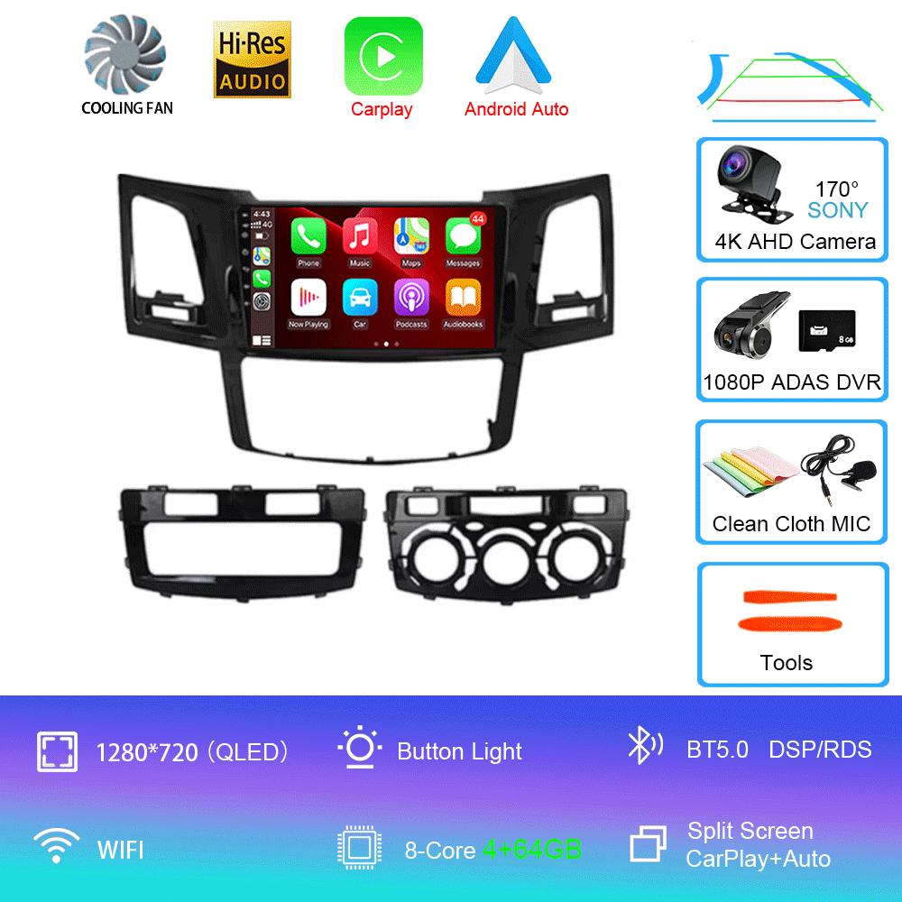Car Radio Android 14 Carplay Multimedia Player For Toyota Fortuner Hilux Revo Vigo 2005-2007 Autoradio Stereo 2din Head Unit