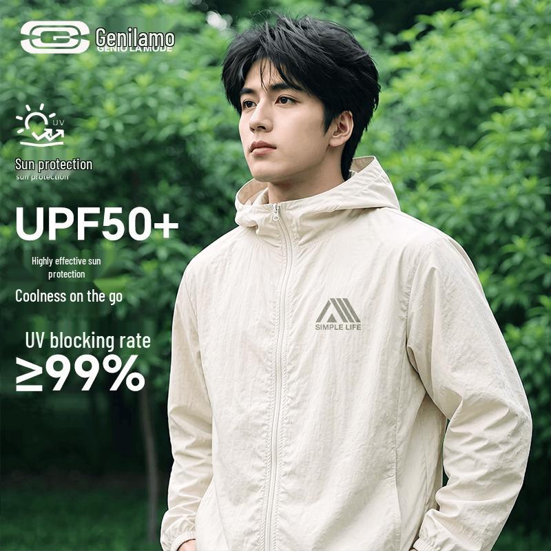 GENIOLAMODE Men s Hooded UV Protection Sun Jacket M