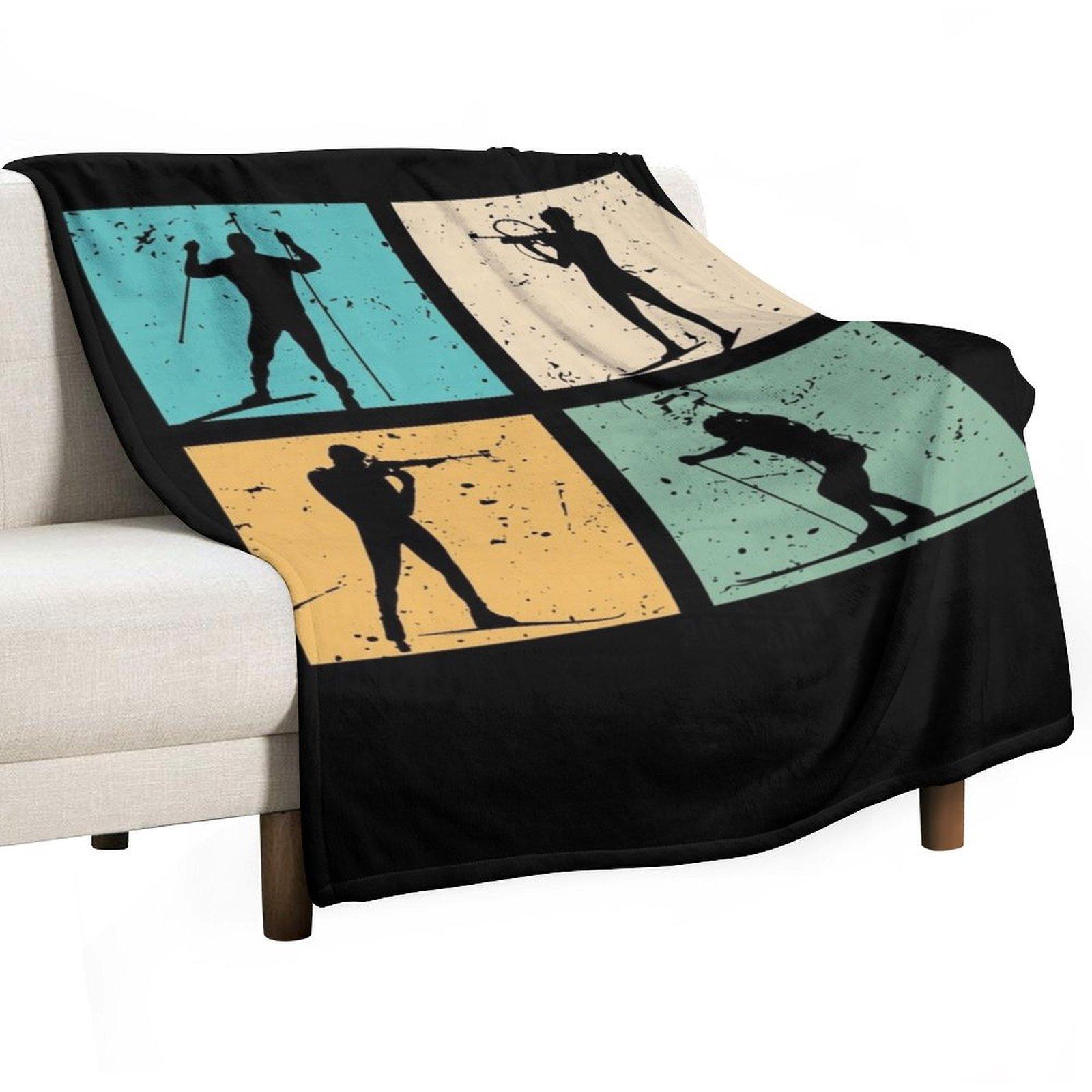 Biathlon Skiing Cross Country Skiing Biathlete Gift Skier Throw Blanket Winter beds anime Beautifuls Bed Fashionable Blankets 30x40in