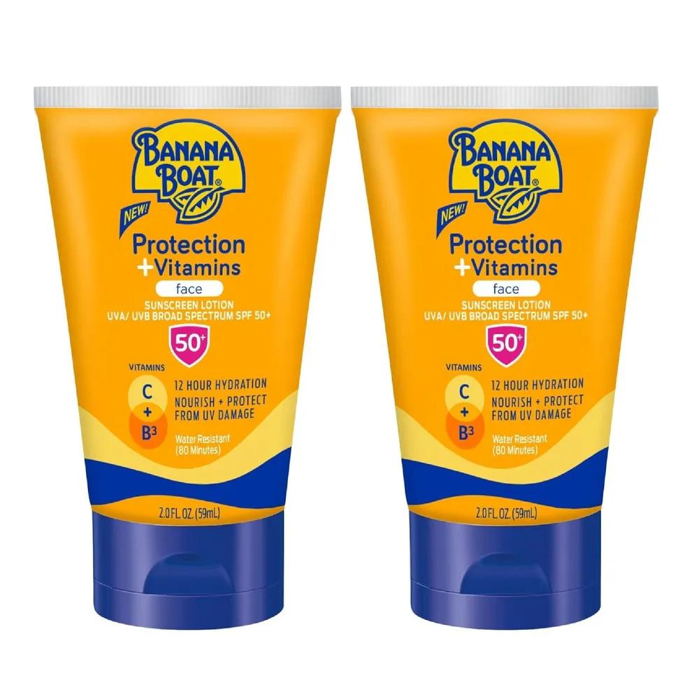 Banana Boat Protection + Vitamin Sunscreen SPF50 59ml x 2 Moisturizing lotion type 80-hour water resistance