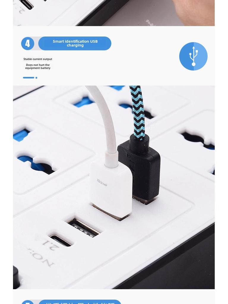 International Universal Power Strip with USB, Multi-Purpose UK & EU Plug Board with Switch