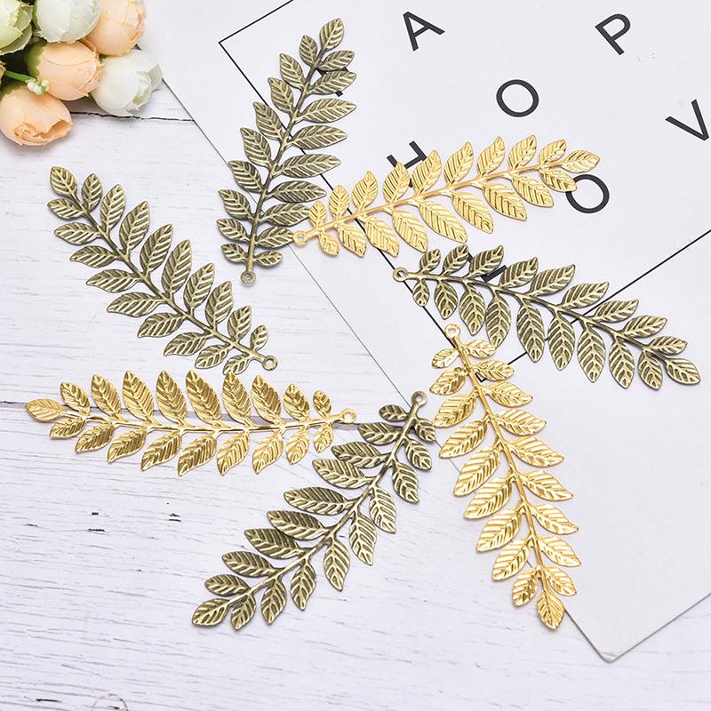 

10 Pcs/Set Vintage Leaf Filigree Wraps Connectors Metal Diy Craft Jewelry Making золотий