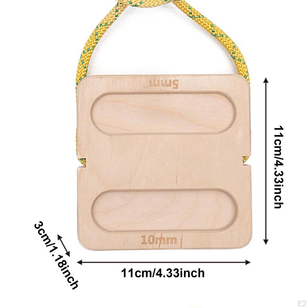 2 Pieces Wooden Climbing Hand Wrist Forearm Strengthener Fingerboard for Outdoor Garage