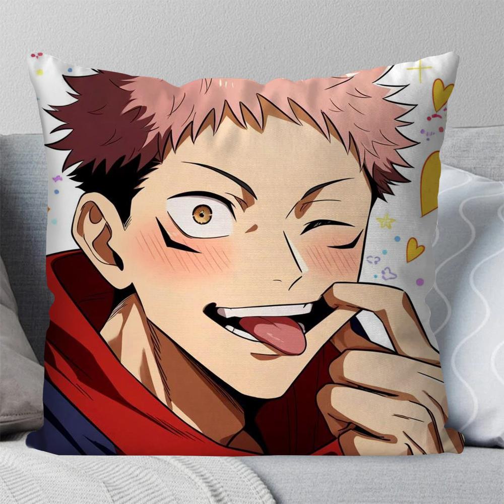 Itadori Yuji Animation Jujutsu Kaisen Pillow Case Square Pillow Bedroom Sofa Leisure ComfortCarLiving Room Home Decoration 40X40