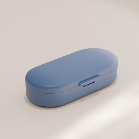 Pill Box with Independent Compartments Pill Organizer Silicone Ring Moisture Proof Travel Case for Morning Noon Evening