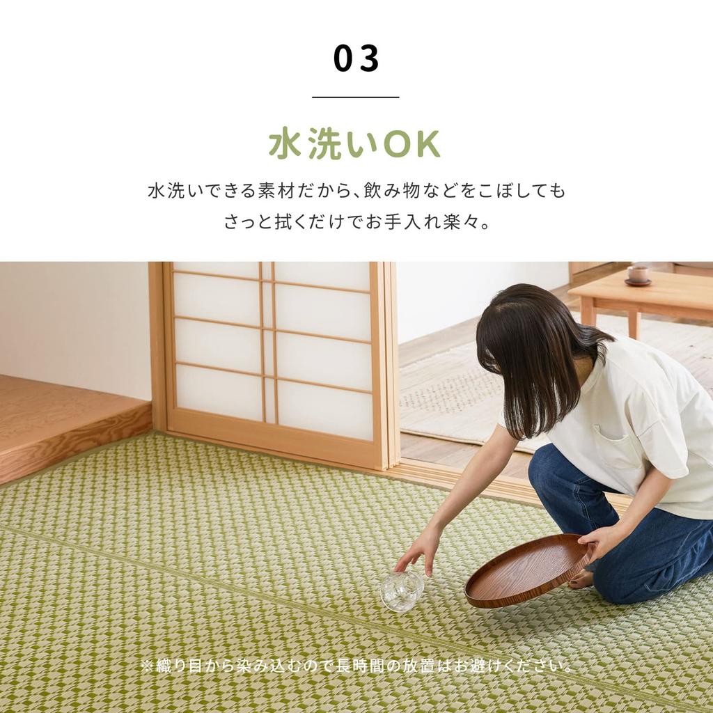 Hagiwara Covor lavabil stil Rush Maro Edoma 6 Tatami 261X352cm Covor Covor de flori Japonez Modern Protecție pentru animale de companie Aprox.. "Lewis"