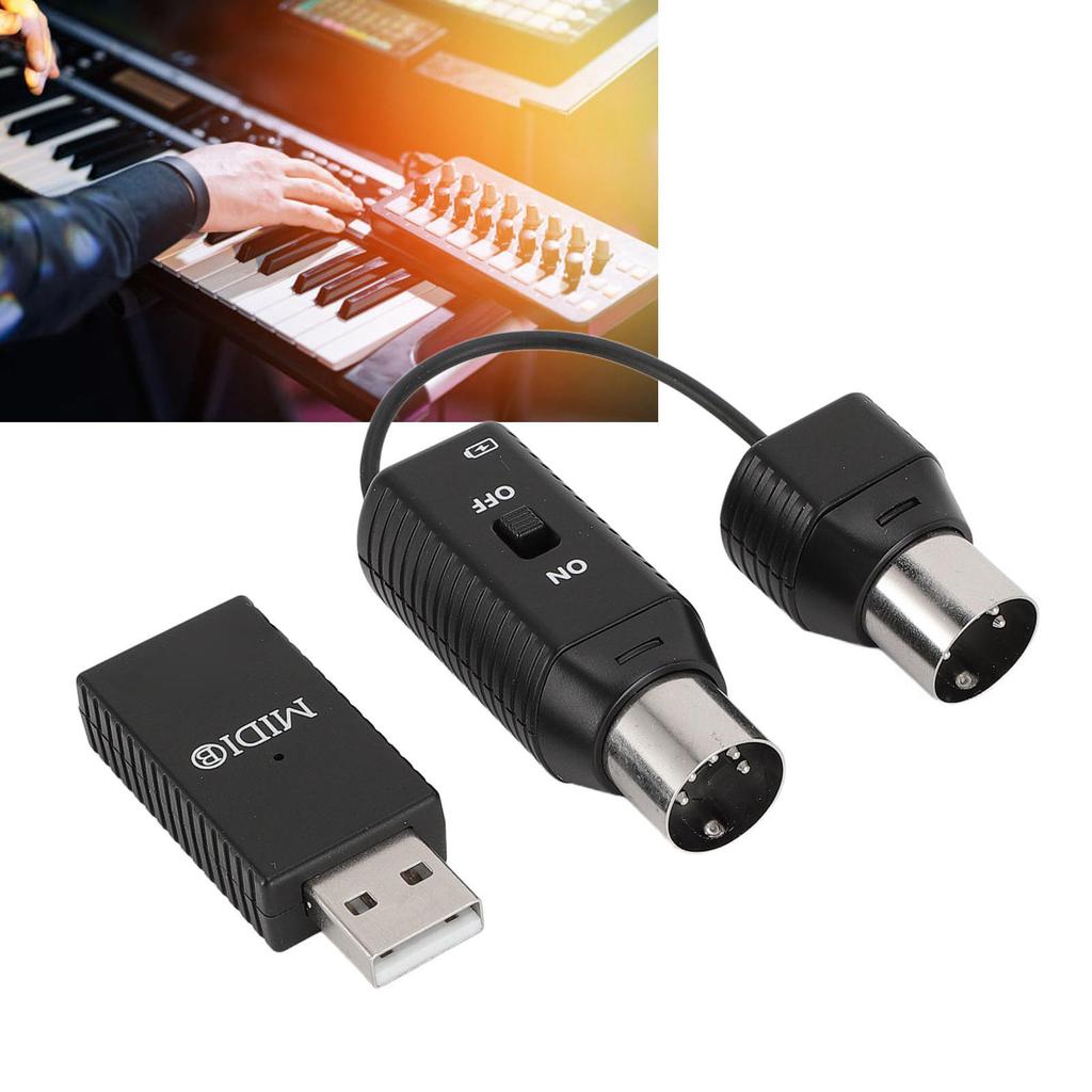 Wireless MIDI Adapter, 2.4GHz Wireless MIDI Adapter, MIDI Controller for Digital Pianos, Keyboards, and Drums, for OS X