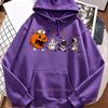 Retro Halloween Theme Hoodie Women Fall Winter Casual Fashion Funny Vintage High Quality Long Sleeve Fleece Pullover Sweatshirts