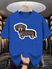 Sausage Dog Cartoon Pure Cotton Printed Summer New Fashion Trend Tshirt for Unisex and Unisex New Loose Casual Short Sleeve
