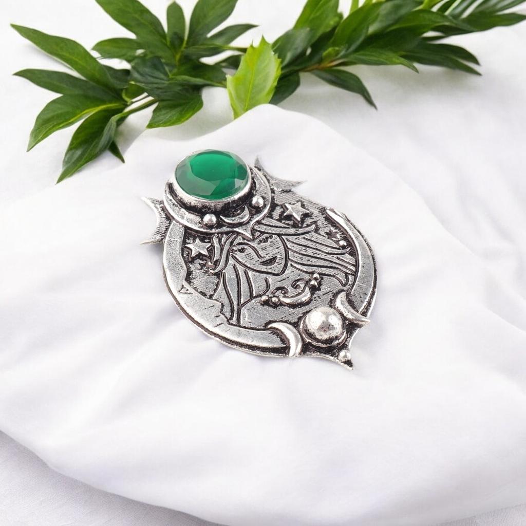 Natural Green Onyx 925 Sterling Silver Handcrafted Gift Pendant Jewelry For Her CP-22-20