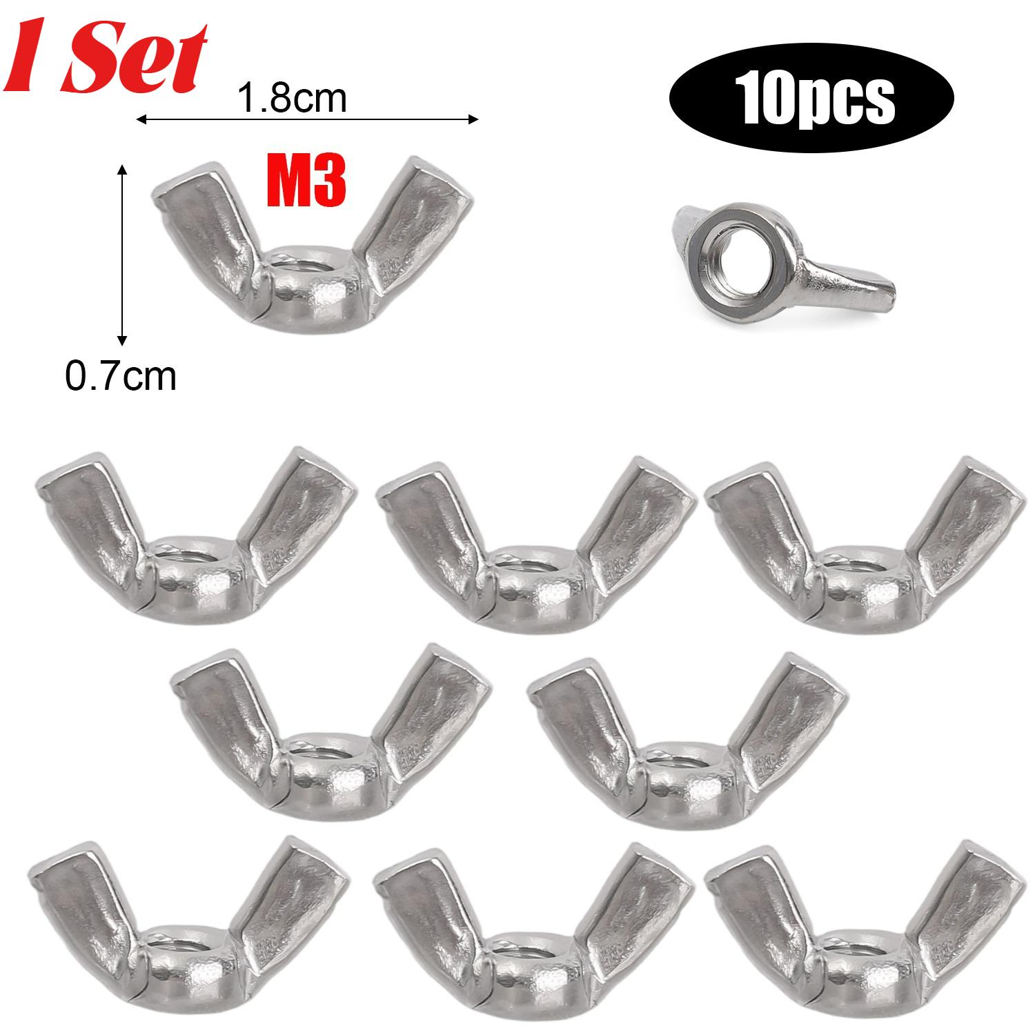 

Wholesale Wing Nut Butterfly Nuts 304 Stainless Steel Hand Twist Tighten Ear Butterfly Nut Screw Fasteners Hardware Tools M3-M10 1 Set