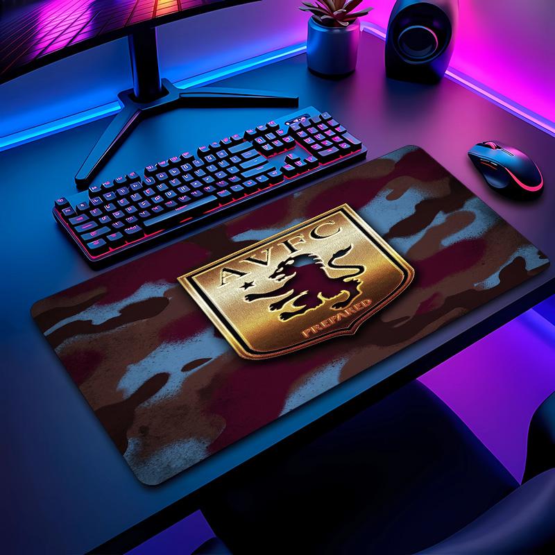 Aston Villa Football Print Mouse Pad Non?Slip Rubber Desk Mat Waterproof Gaming Mousepad For Laptop Office Desktop
