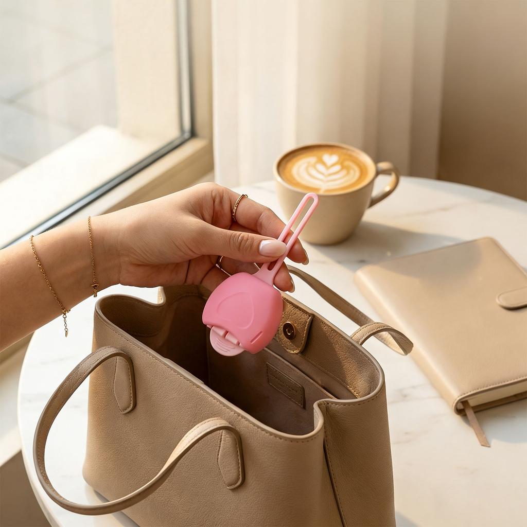 Pinceau à lèvres en silicone   Applicateur de rouge à lèvres anti-poussière Brosse à baume Housse de protection Rose