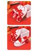 2025 Winter Girls' Red Non-Slip Sports Shoes - Versatile, Casual Board Shoes for Medium and Large Children
