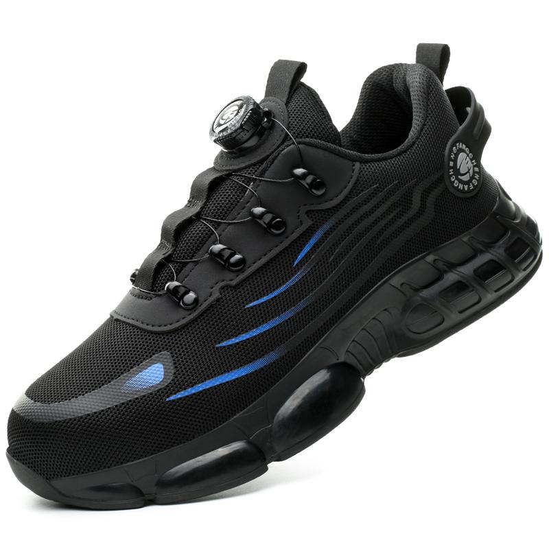 Rotating Button Work Safety Boots Steel Toe Cap Indestructible Shoes Puncture-Proof Work Sneakers Security Protection Shoes Male