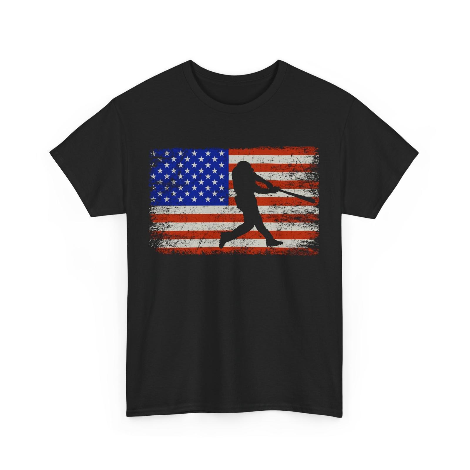 

American Flag Baseball Player Shirt, Sports Lovers Baseball Women Men Shirt S