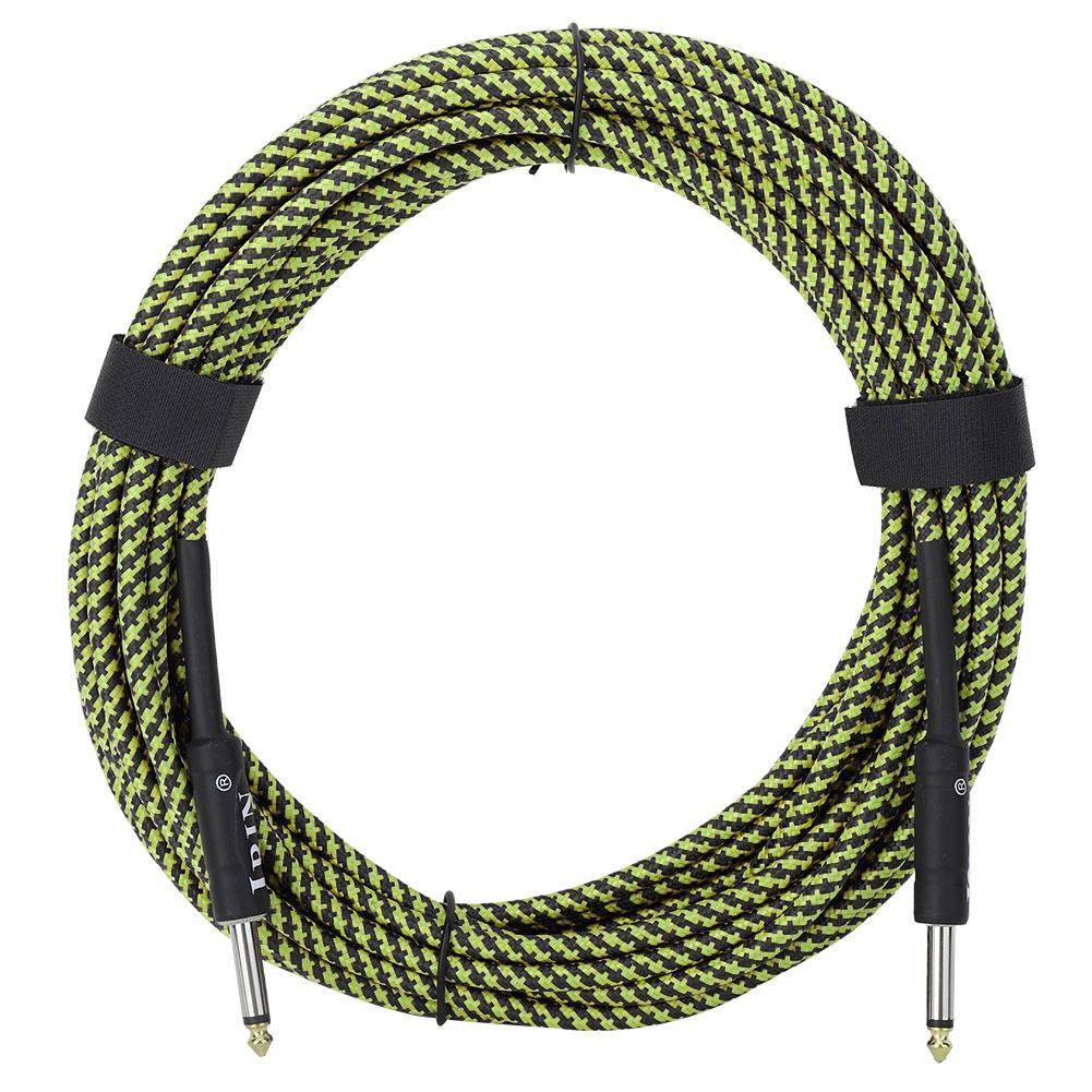 Cablu Universal de 32 de Picioare pentru Instrument Electric, Chitară, Bas, Pian, Cablu, Fir Audio (Negru+Verde)