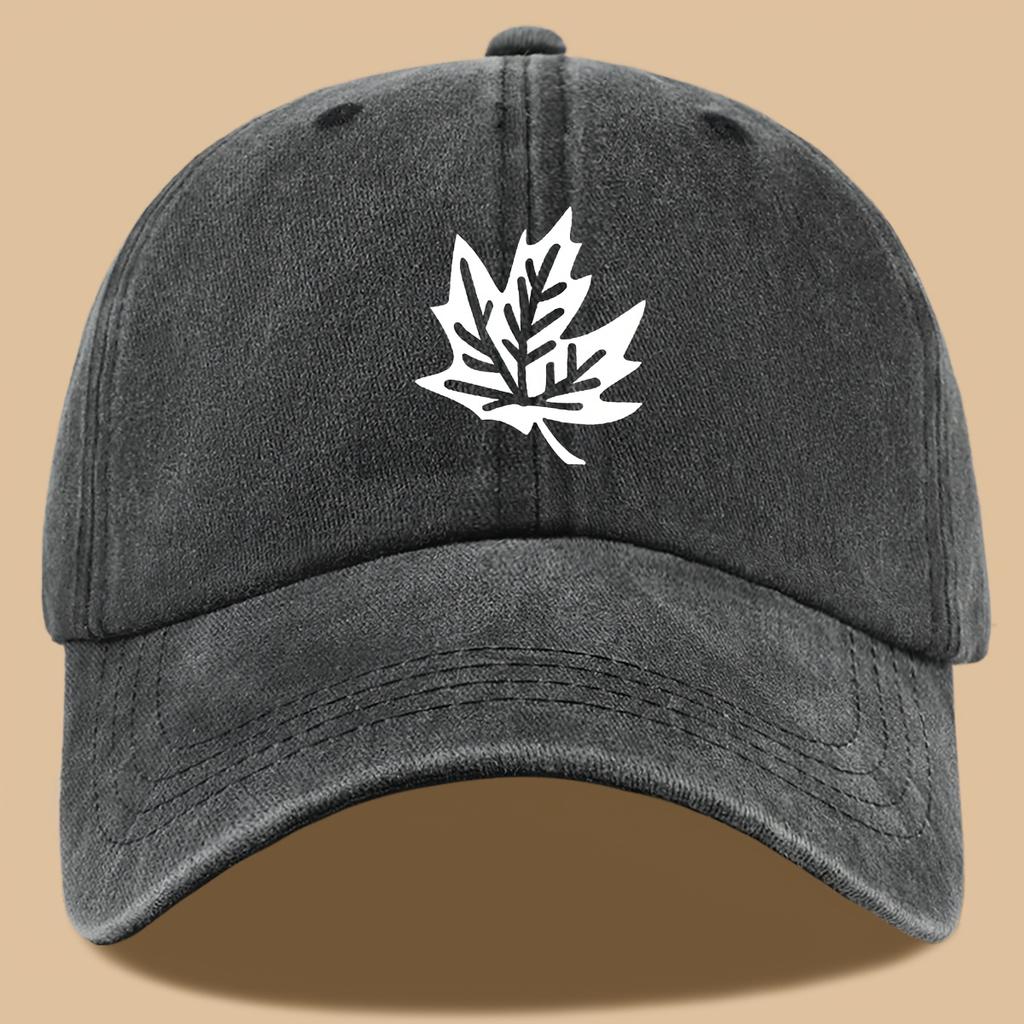 Maple Leaf Print Retro Trucker Cap Breathable Adjustable Baseball Cap Unisex Sun Hat