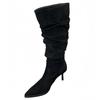2025 Autumn/Winter Retro High Heel Stiletto Slouch Boots - Elegant Pointed Toe Coat Boots for a Slimming Goddess Look