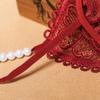 Transparent Sexy Low-Rise Embroidery Love Heart Underwear Thongs Lingerie Pearl Massage Panties