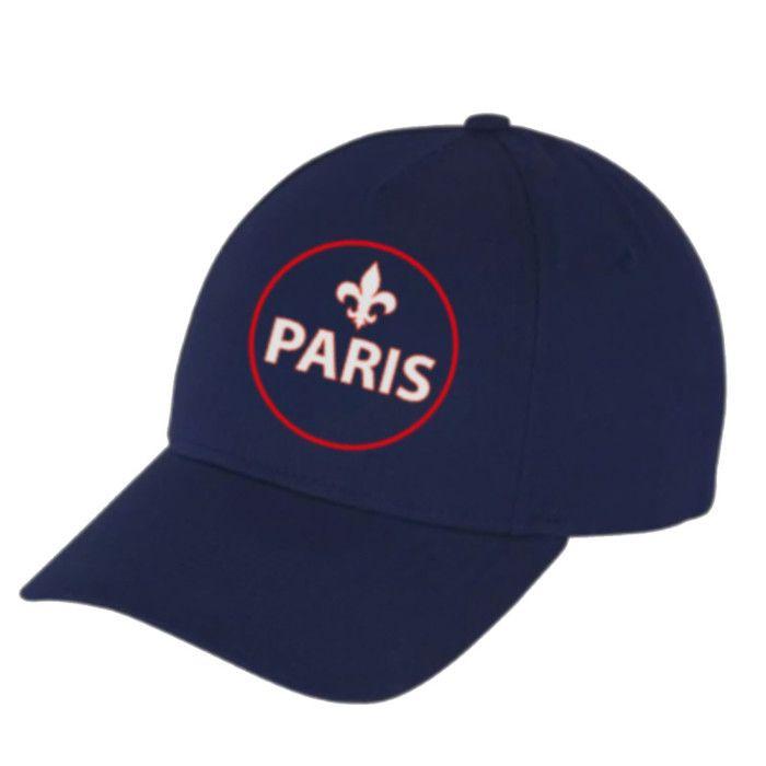 Custom Baseball Cap Paris Logo - Adjustable Size - Unisex - Blue - - Blue