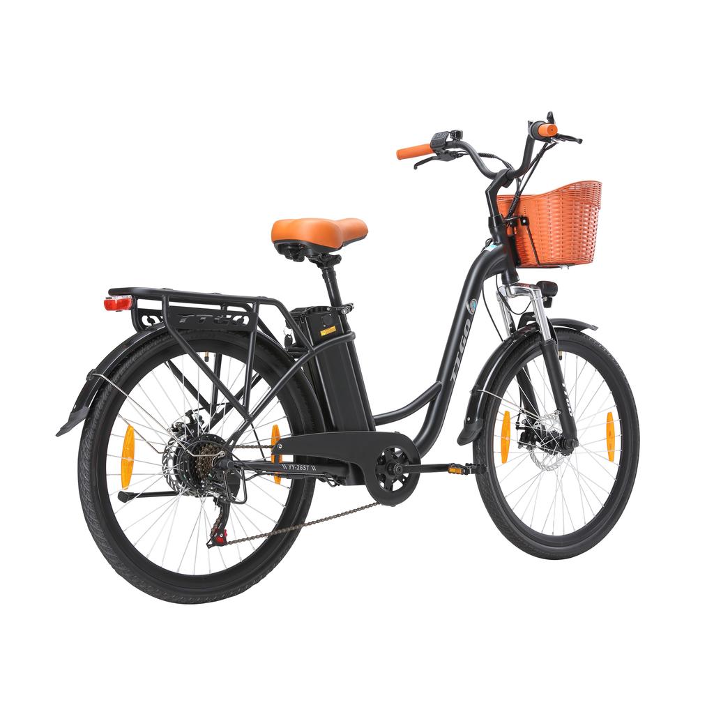 TTGO YY-26ST Elektrofahrrad für Erwachsene 250W Herren Stadt-Elektrofahrrad 36V14.5AH Akku, 26 Zoll Damen-Elektrofahrrad