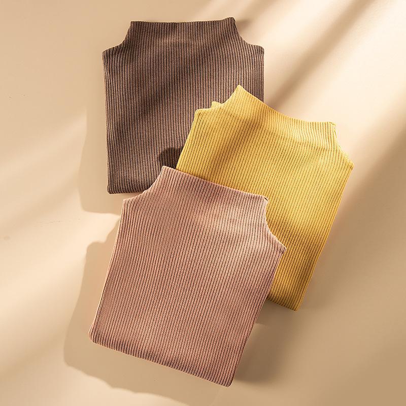 Women's Thermal Half-High Collar Lace Top - Slim Fit Autumn & Winter Wear