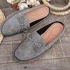 Women Slip On Loafers Soft Sole Casual Moccasin Shoes Perforated Upper with Bow Accent Comfortable Footbed