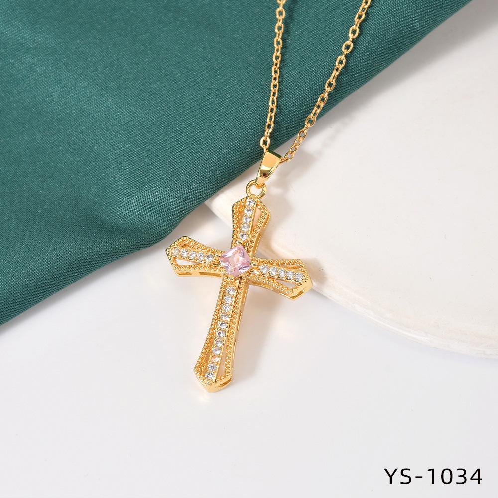 Fashion Trendy Titanium Steel Cross Necklace Women Luxury Versatile Accessory