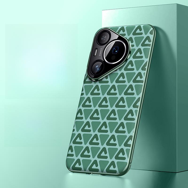 Suitable for Huawei Pura70Ultra Light Luxury Leather Phone Case, Songlin PC Electroplated Lens P70 High-end Feel Case