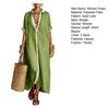 Summer Maxi Dress for Women Button Down Short Sleeve Tunic Shirt Dress Casual Travel Vacation Loose Long Dress