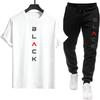 Men's Suit Tracksuit T-shirt Pants Urban Causal Sports Outfit Male Spring Summer Home Outdoor Comfort Tees Set